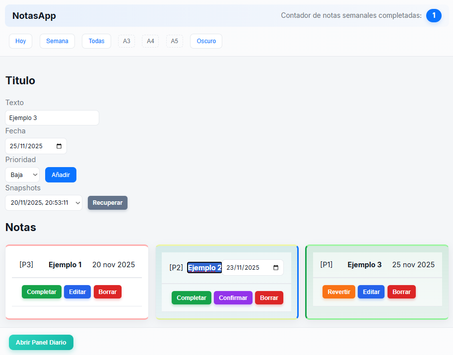 Captura de pantalla del proyecto Project Hub